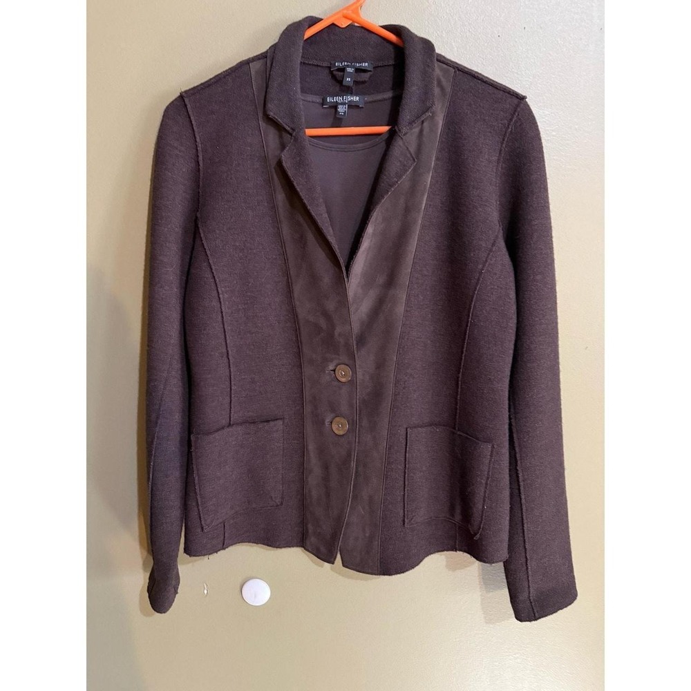 Eileen Fisher brown silk tank top small Blazer X small excellent condition